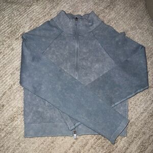 Mono B Women’s Light Blue Zip-Up Sweater